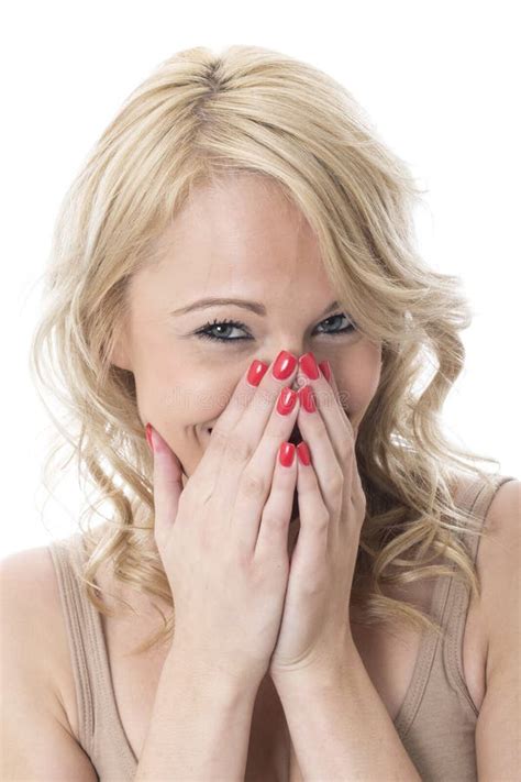 Young Woman Laughing And Embarrassed Stock Image Image Of Twenties Blonde 51116187
