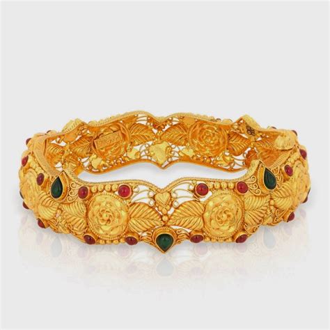 In case, if you buy a gold bangle with diamond stones, ensure that along with bis 916 hallmark that is proof of the purity if the gold and try to get the certification for the. Jewellery Designs : Gold Bangles