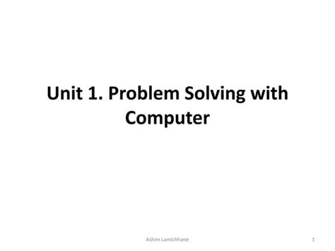 Problem Solving With Computer Programming Ppt