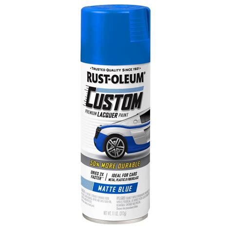 Rust Oleum Automotive 11 Oz Matte Blue Custom Lacquer Spray Paint 6