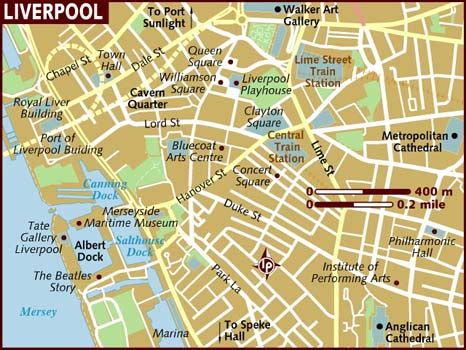Discover sights, restaurants, entertainment and hotels. Map of Liverpool