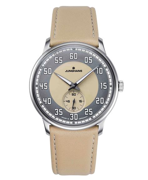 Junghans Watch Meister Driver Handwound Sand Colored Dial 027360700