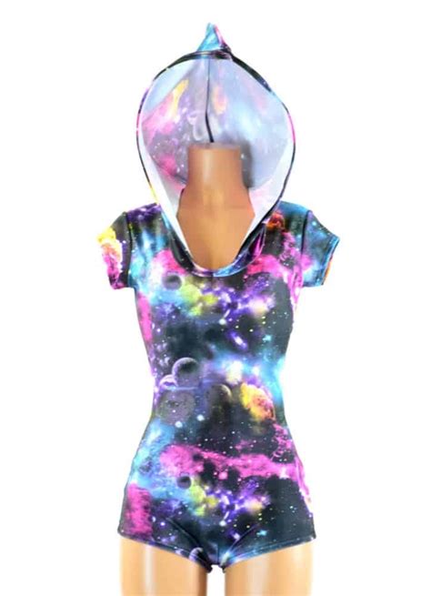 coquetry clothing uv glow galaxy space print hoodie noveltystreet