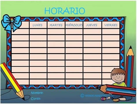 Formatos De Horario De Clases Para Imprimir D