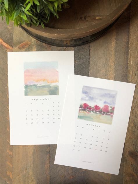 Watercolor Calendar 2022 Calendar Art Calendar Desktop Etsy