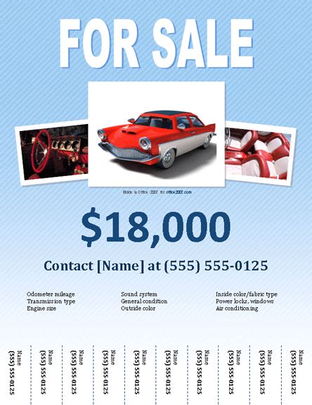 Make sure you get your message out with these 'for sale' window stickers! Car For Sale Flyer Templates - MS Word Flyers - Medium