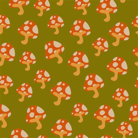 Premium Vector Cute Mushroom Pattern Seamless