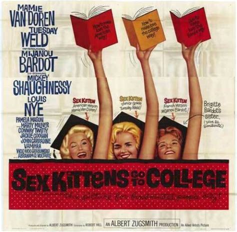 Sex Kittens Go To College Movie Poster 27x40 B Mamie Van Doren Tuesday Weld 883311459671 Ebay