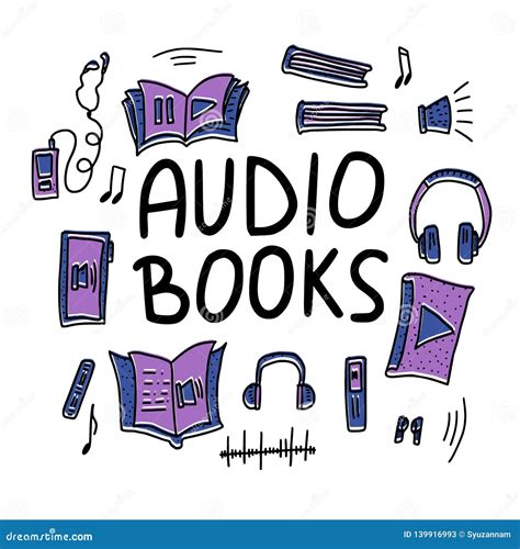 Set Of Audio Books Symbols Vector Illustration Stock Vector