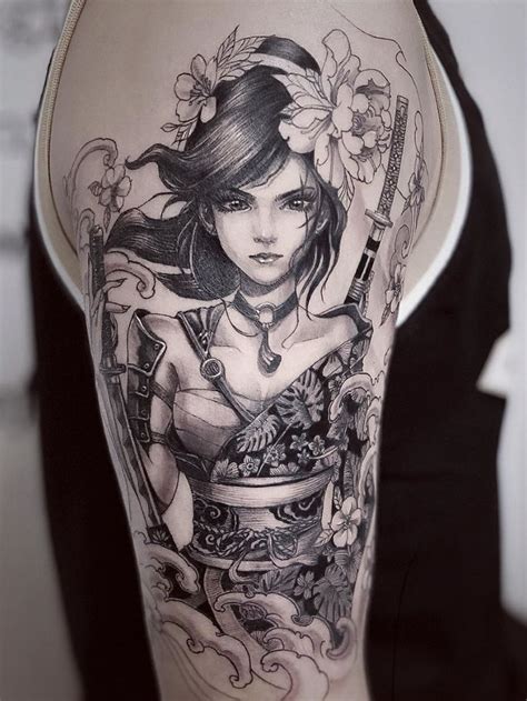 Ramón On Twitter In 2020 Female Samurai Tattoo Geisha Tattoo Geisha