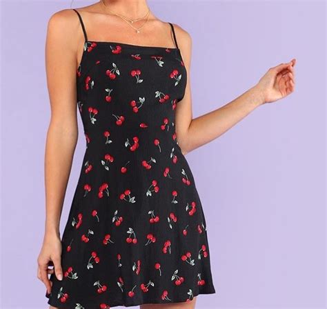 Pin By Rae On Vestido Mini Sundress Cherry Print Dress Dresses