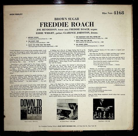 Blue Note 4168 Freddie Roach Brown Sugar Lp 1966 Mono 2nd Press