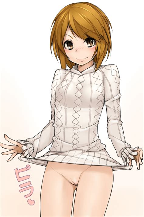 Rule 34 Aran Sweater Bottomless Brown Eyes Brown Hair Dress Dress Lift Female Kinuhata Saiai