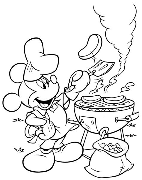 Chef Mickey Mouse Printable Coloring Page | eColoringPage.com