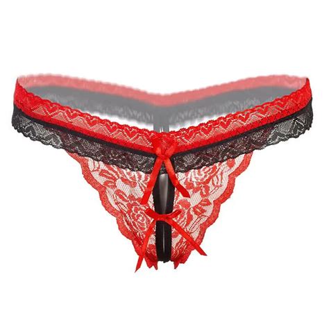 Sexy Thong Open Crotch Lace Low Waist Thong And G Strings Tangas Sexy Women Underwear Panties