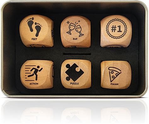 Easy Peassy Date Night Dices For Couples Wooden Dice Set