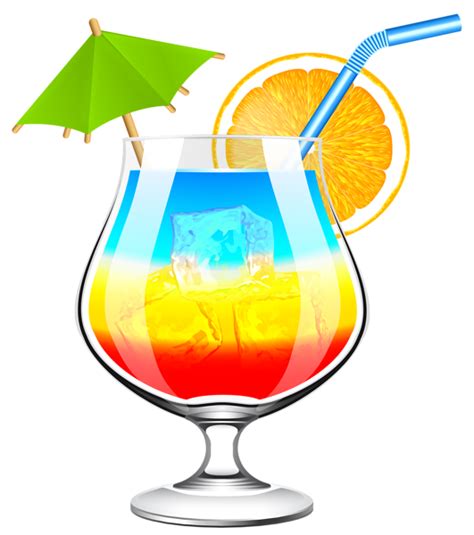 Разноцветный коктейль ПНГ на Прозрачном Фоне Скачать PNG Разноцветный коктейль