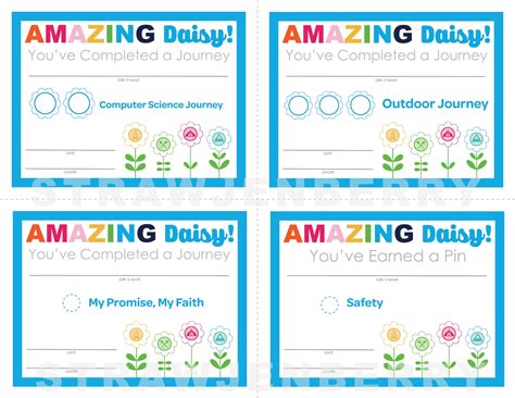 Daisy Badge Journey And Pin Certificates Complete Set Girl Etsy