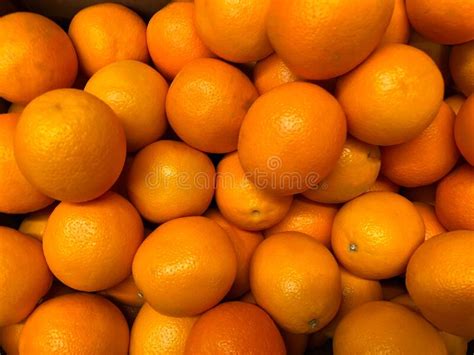 Photo Many Oranges On The Counter Supermarket Stock Photo Image Of