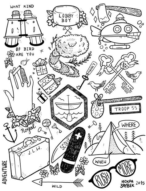 Wes Anderson Tattoo Flash By Iskra Zauvek Tattoo Flash Sheet Tattoo