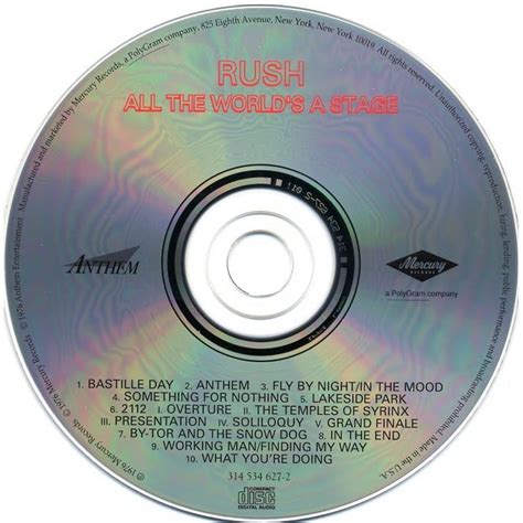 Rush All The Worlds A Stage Album Artwork