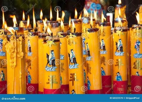 Burning Candles At A Chinese Temple Stock Photo Image Of Asia Close