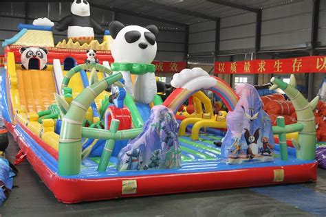 Wj The Kung Fu Panda Inflatable Bouncer Castle Jumpingombos Slides Inflatable Sport Games