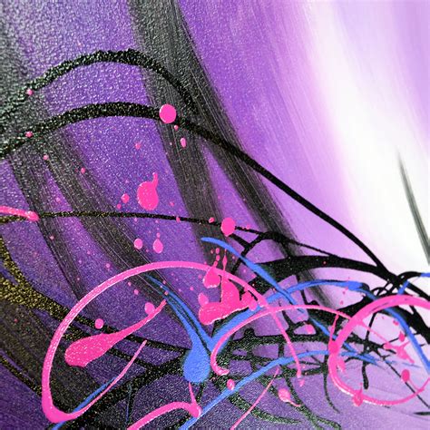 Design Art Purple Fever Hand Painted Abstract Oil Painting 4 Pieces