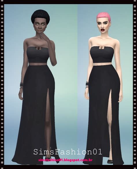 Sims Fashion01 Sims Fashion01 Long Dresses Slit Dress The Sims 4