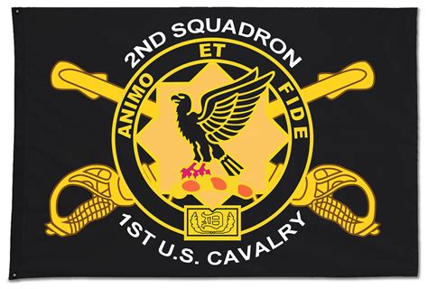 Flag With 2 1 Cav Crest One Sided With Grommets Free Shipping Means