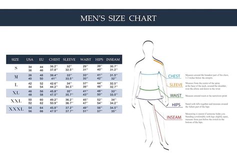 Mens Clothing Size Conversion Chart Pants Shirts And Jackets