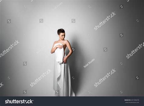 Naked Girl Wrapped Sheet Stock Photo 401590270 Shutterstock