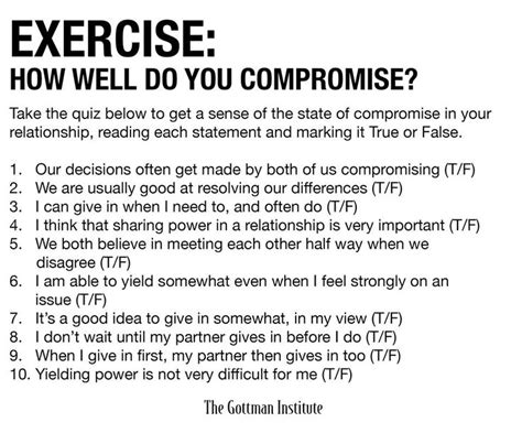 Gottman Compromise Exercise Relationship Therapy