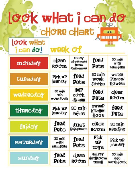 Preschool Chore Chart Template Preschool Job Chart Printable Chore