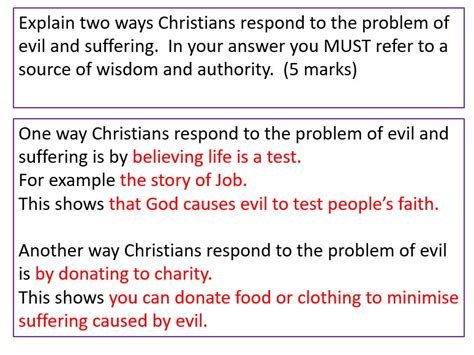 L10 Christian Responses To Evil And Suffering Teaching Resources