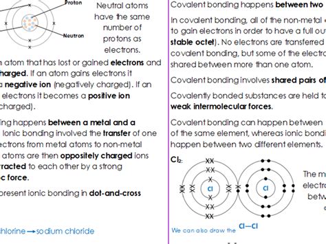 Bonding Structure And The Properties Of Matter Critical Content Sheet