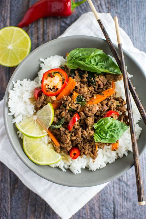 Healthy skillet meals with ground beef. Quick Fix Meal: Thai Basil Beef - Slow Cooker Gourmet