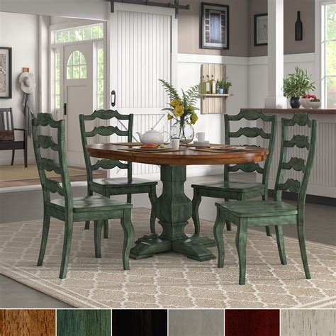 Inspire Q Eleanor Sage Green Extending Oval Wood Table French Back 5