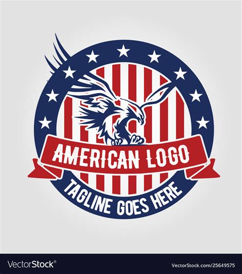 American Style Logo Template Vintage Retro Vector Image