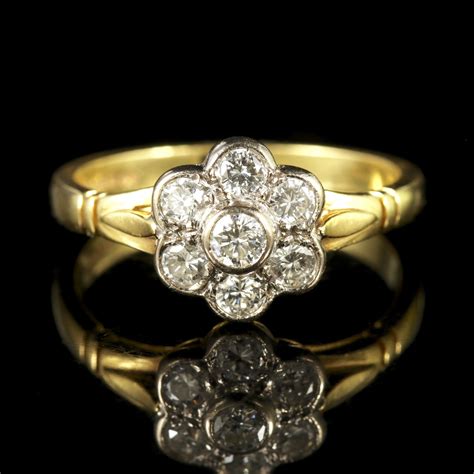 Vintage Diamond Cluster Ring Ct Gold Hallmarked London Perfect
