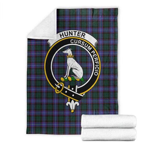 Scottish Hunter Clan Crest Tartan Blanket
