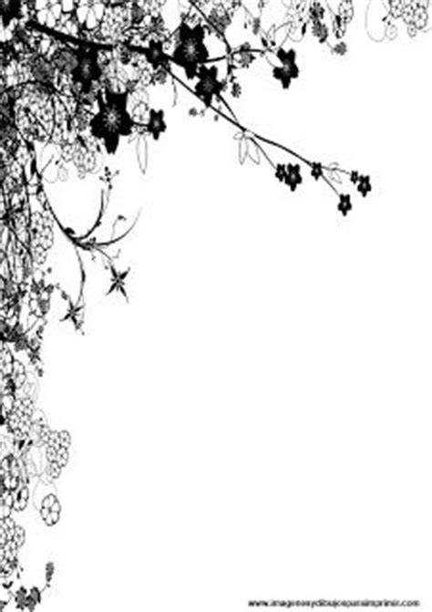 Plantillas para cartas con motivos florales. Hojas decoradas en blanco y negro para imprimir | bordes ...