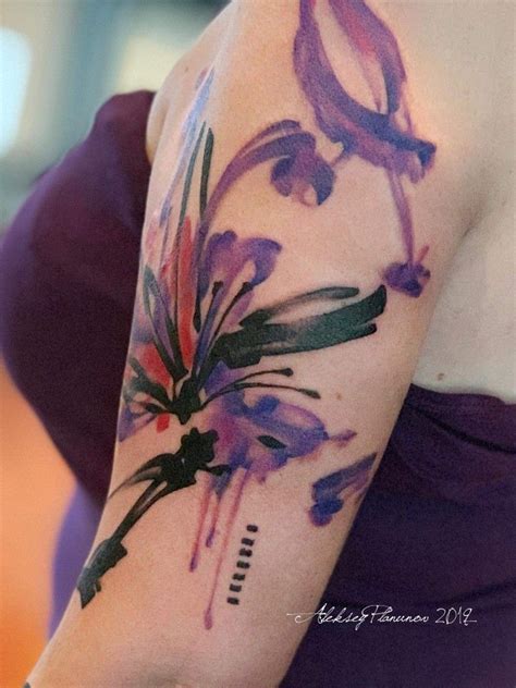 Abstract Watercolor Flower Tattoo On Tattoo Inspiration Flower