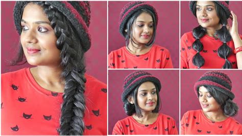 One at the back and one in front. 5 Cute Winter Cap Hairstyles|Winter Hairstyles||Beanie ...