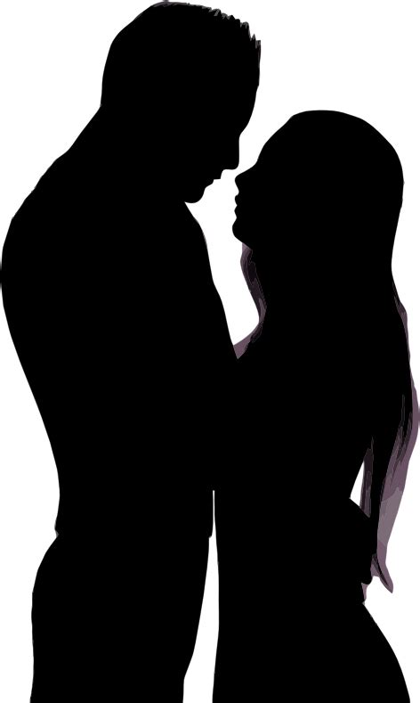 Clipart Embracing Couple Silhouette
