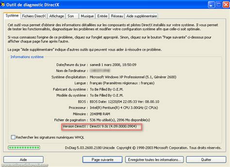 Faq Utilisation Comment Connaître Sa Version De Directx Astuces