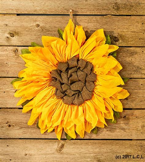 21 Sunflower Wall Decor Country Rustic Primitive Burlap Wall Hanging