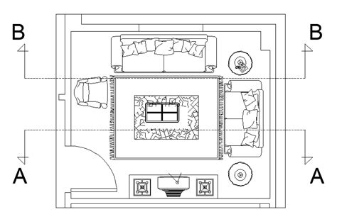 Living Room Detail Drawing Specified In This Autocad File Download The