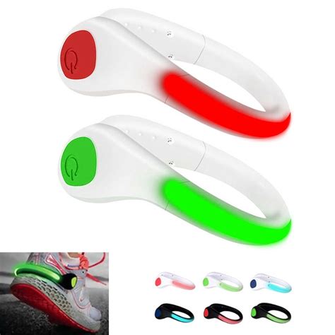 2pc Led Shoe Clip Light High Visibility Reflective Safety Night Running