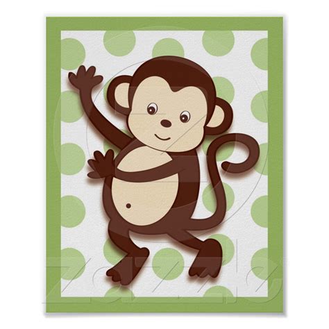 Mod Pod Pop Monkey Nursery Wall Art Print Nursery Wall Art Monkey
